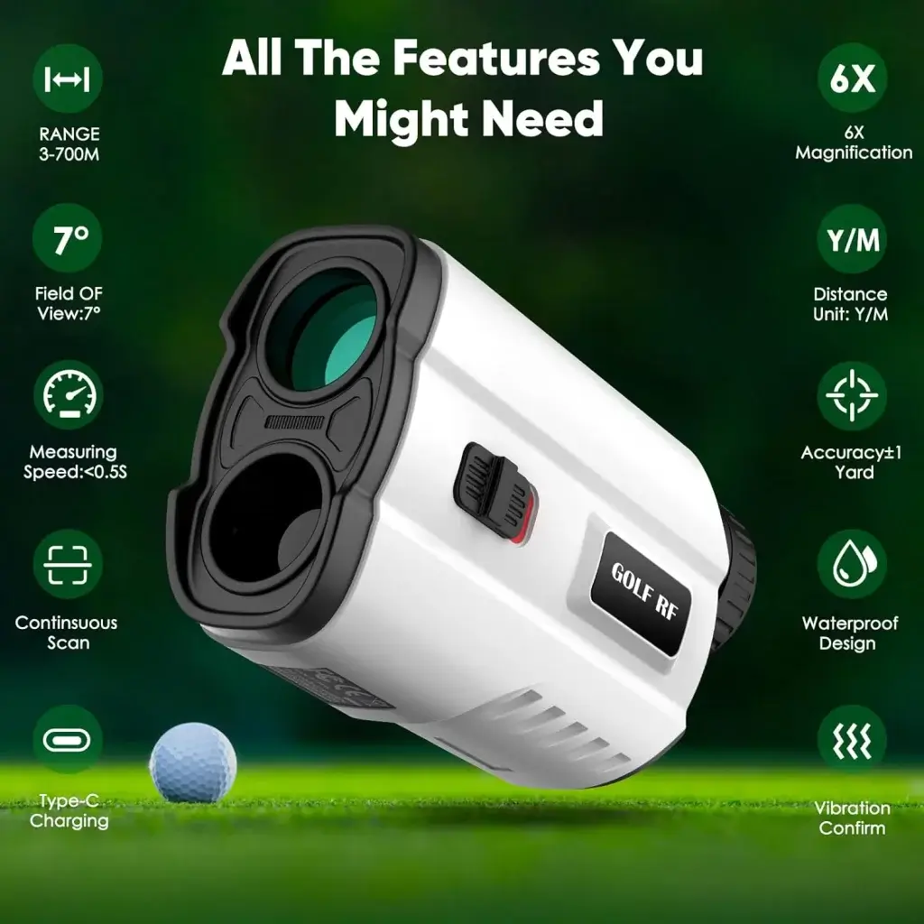 VQTIL Golf Rangefinder 700Yards Laser Range Finder with Slope, USB Rechargeable Golf Laser Rangefinder with Flag Acquisition, External Slope Switch for Golf Tournament Legal, 6X Magnification…